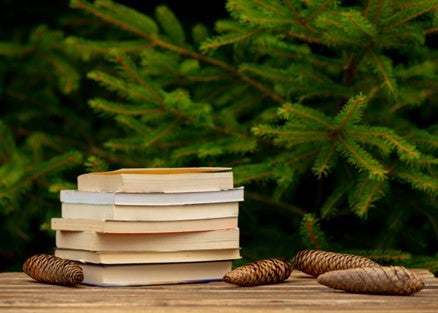 Books and pine trees